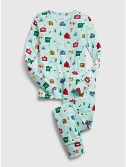 Kids 100% Organic Cotton Holiday Print PJ Set