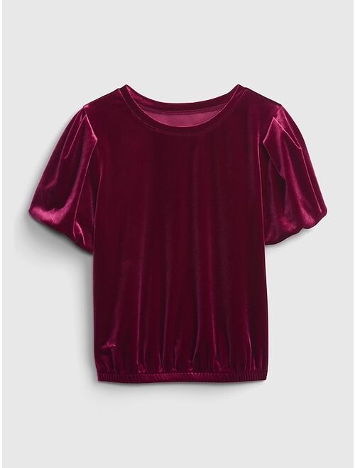 GAP Kids Velvet Puff Sleeve Top