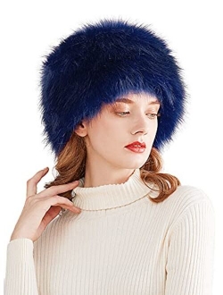 Lovful Winter Women Faux Fur Russian Cossack Style Hat Winter Wrap Hat