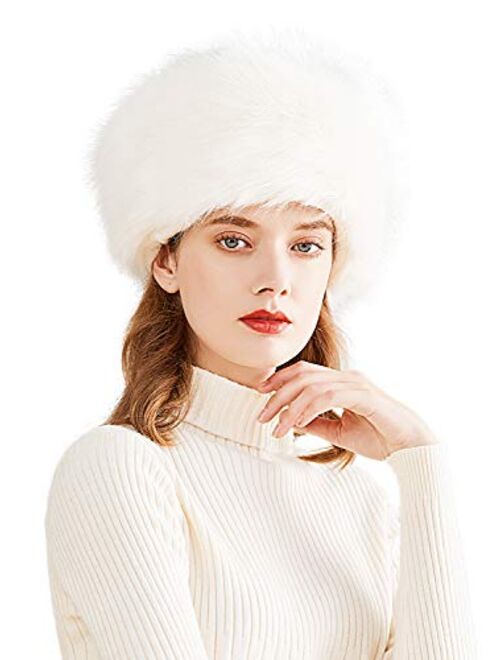 Lovful Winter Women Faux Fur Russian Cossack Style Hat Winter Wrap Hat