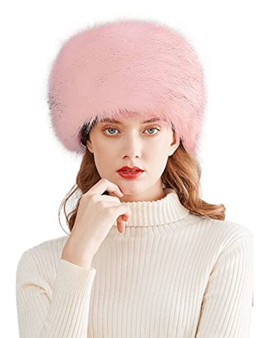 Lovful Winter Women Faux Fur Russian Cossack Style Hat Winter Wrap Hat