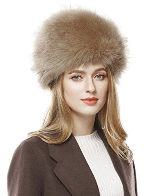 Lovful Winter Women Faux Fur Russian Cossack Style Hat Winter Wrap Hat