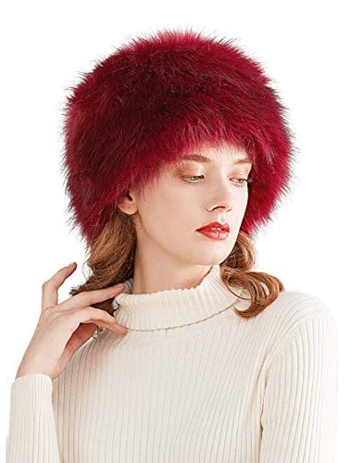 Lovful Winter Women Faux Fur Russian Cossack Style Hat Winter Wrap Hat