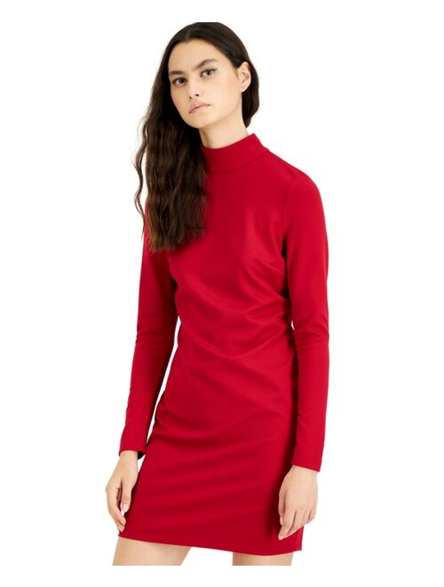 Bar III Serenity Mock-Neck Fitted Knit Dress, Created for Macy's