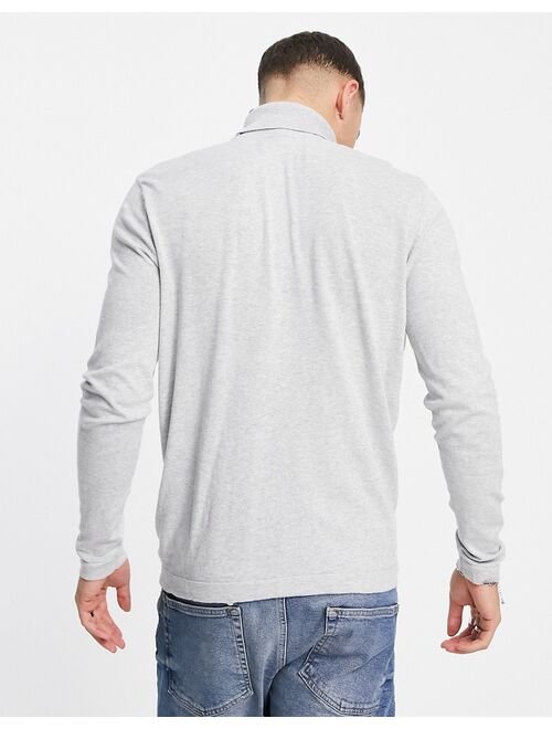 Jack & Jones Originals roll neck sweater in light gray