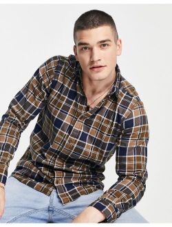 Originals check shirt in brown