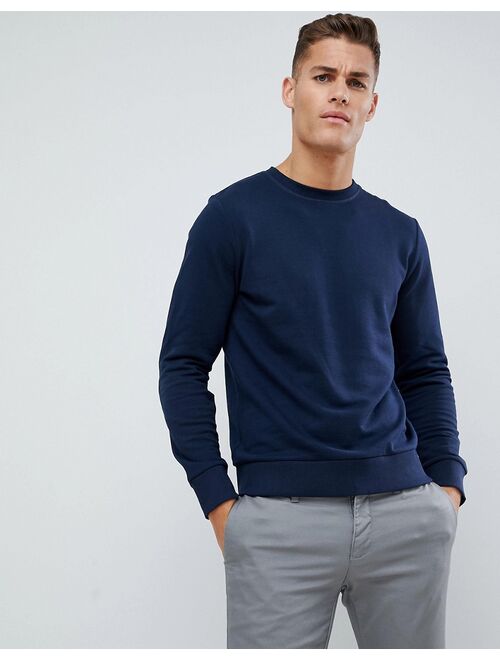 Jack & Jones Jack &Jones Essentials crew neck sweatshirt in navy