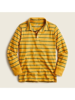 Boys' long-sleeve polo shirt in slim stripe