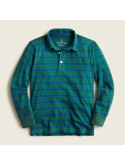 Boys' long-sleeve polo shirt in slim stripe