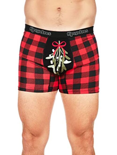 Tipsy Elves Funny Holiday Themed Boxer Briefs for Men - Funny Guys Christmas Underwear