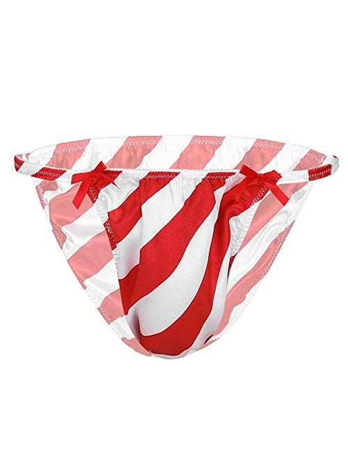 YiZYiF Christmas Holiday Mens G-String Thongs Flannel Christmas Santa Claus Boxer Briefs