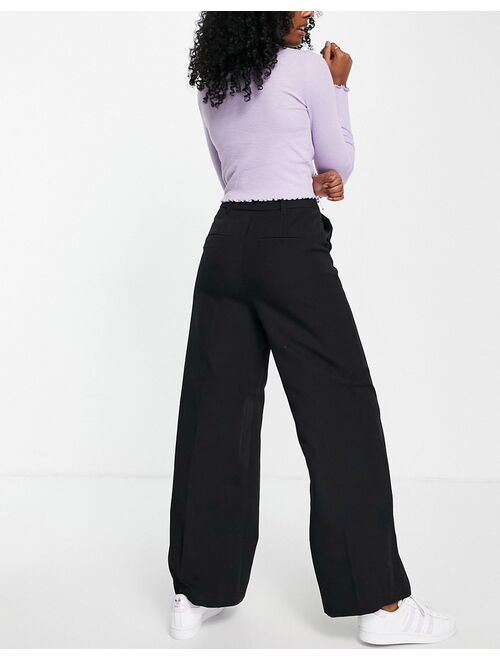 New Look tailored wide leg pant in black