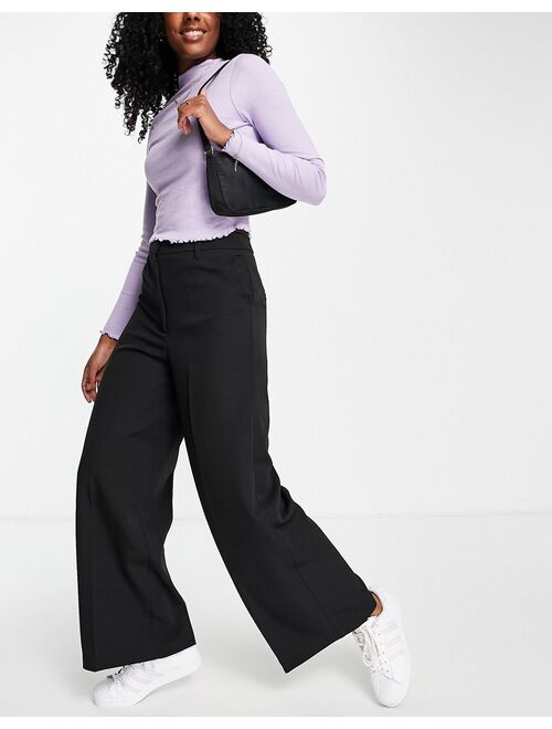 New Look tailored wide leg pant in black