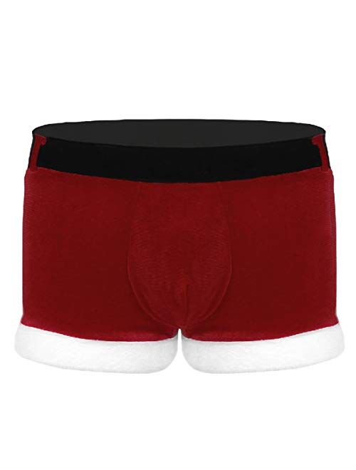 Freebily Men's Christmas Holiday Fancy Boxer Shorts Santa Cosplay Underwear