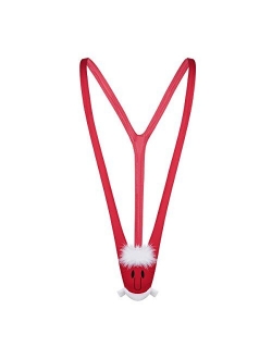 Freebily Sexy Men's Novelty Christmas Santa Gag Gift Reindeer Mankini G-Strings Thong Underwear