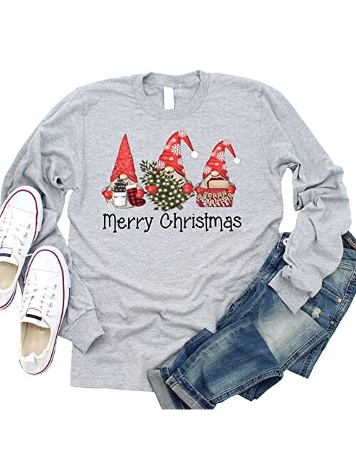 Christmas Sweatshirt for Women Cute Merry Christmas Shirt Off Shoulder Long Sleeve Pullover Top Blouse