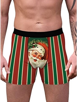 Christmas Underwear for Men Boxers Briefs Panties Funny Xmas Holiday Snowman Novelty Underpants