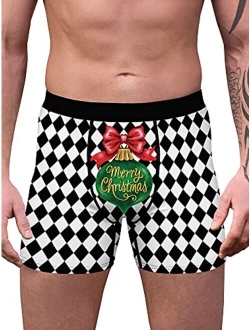 Christmas Underwear for Men Boxers Briefs Panties Funny Xmas Holiday Snowman Novelty Underpants