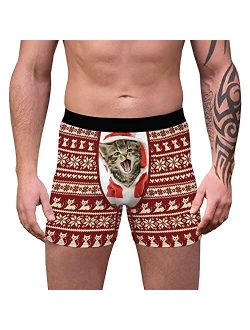 Christmas Underwear for Men Boxers Briefs Panties Funny Xmas Holiday Snowman Novelty Underpants