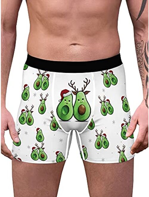 Christmas Underwear for Men Boxers Briefs Panties Funny Xmas Holiday Snowman Novelty Underpants