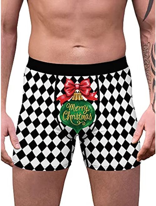 Christmas Underwear for Men Boxers Briefs Panties Funny Xmas Holiday Snowman Novelty Underpants