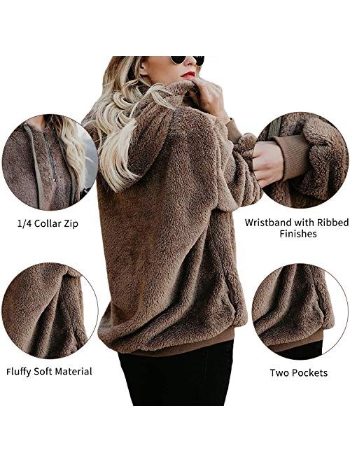 American Trends Oversized Sweatshirts for Women Athletic Womens Sherpa Hoodie Fluffy Women's Hoodies Pullover with Pockets