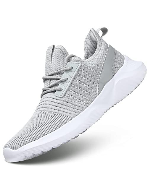 Mens Running Shoes Light Comfort Casual Sport Mesh Sneakers Work Gym Slip on Tennis Walking Cross Trainer