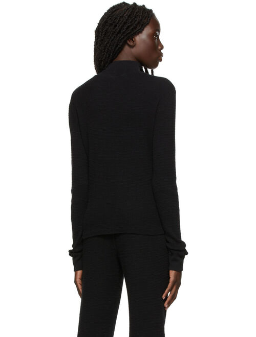 Re/Done Black Thermal Long Sleeve Turtleneck