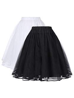 Women's 50s Petticoat Skirts Tutu Crinoline Underskirts Knee Length