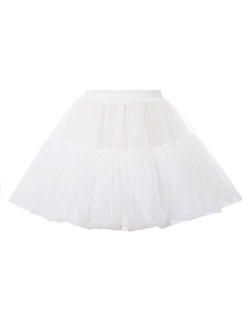 Women's 50s Petticoat Skirts Tutu Crinoline Underskirts Knee Length