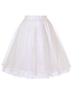 Women's 50s Petticoat Skirts Tutu Crinoline Underskirts Knee Length