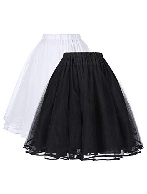 Belle Poque Women's 50s Petticoat Skirts Tutu Crinoline Underskirts Knee Length