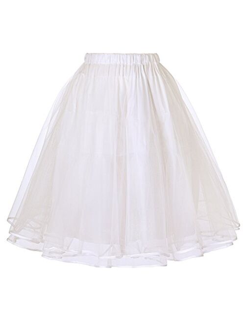 Belle Poque Women's 50s Petticoat Skirts Tutu Crinoline Underskirts Knee Length