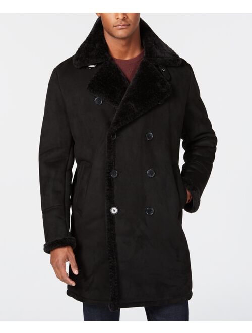 Guess Men's Faux-Shearling Overcoat