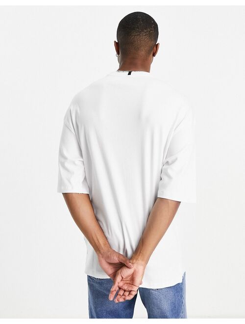 Bershka super oversized T-shirt in white