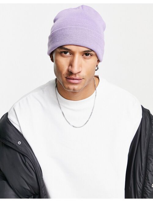 Bershka knit beanie in lilac