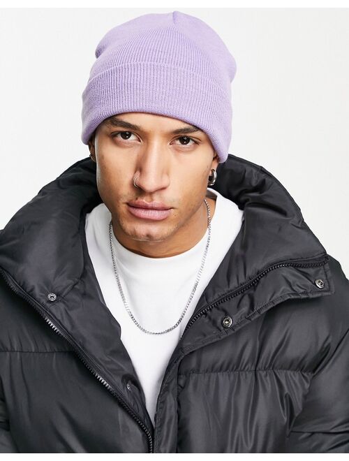 Bershka knit beanie in lilac