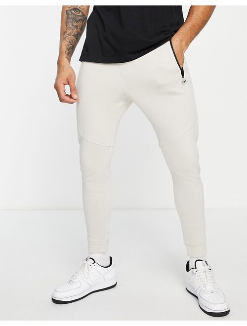 Bershka pique sweatpants in ecru