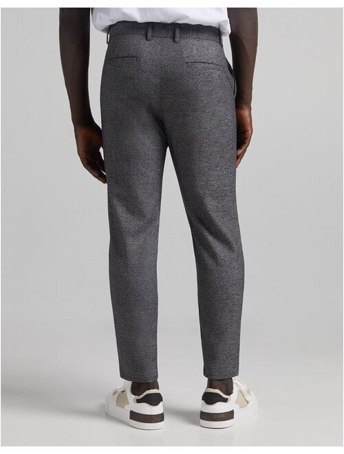 Bershka smart skinny pants in gray texture