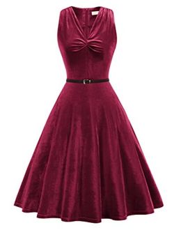 Sleeveless Vintage Dress with Belt 1950s Dresses for Women