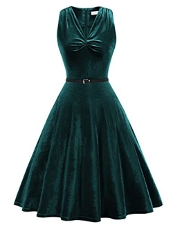 Sleeveless Vintage Dress with Belt 1950s Dresses for Women