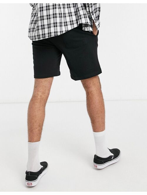 Bershka jersey shorts in black