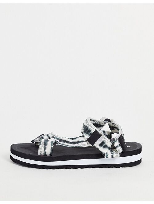 Bershka velcro sandals with tie dye print