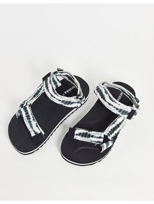 Bershka velcro sandals with tie dye print