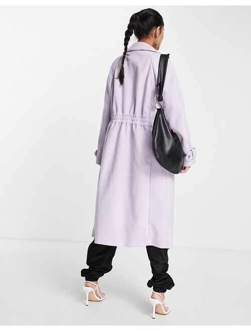 River Island longline duster coat in lilac