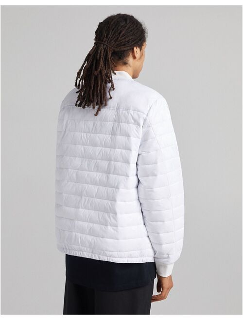 Bershka quilted bomber jacket in white