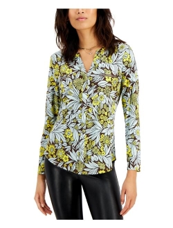 INC Animal Print Zip-Pocket Top, in Regular & Petite, Created for Macy's