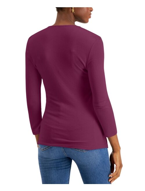 INC International Concepts Ribbed Top, Created for Macy's