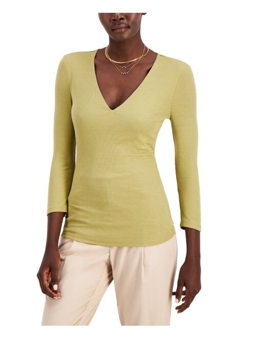 INC International Concepts Ribbed Top, Created for Macy's