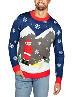 Fair Isle Ugly Christmas Sweaters for Men Featuring Winter Woodland Animals